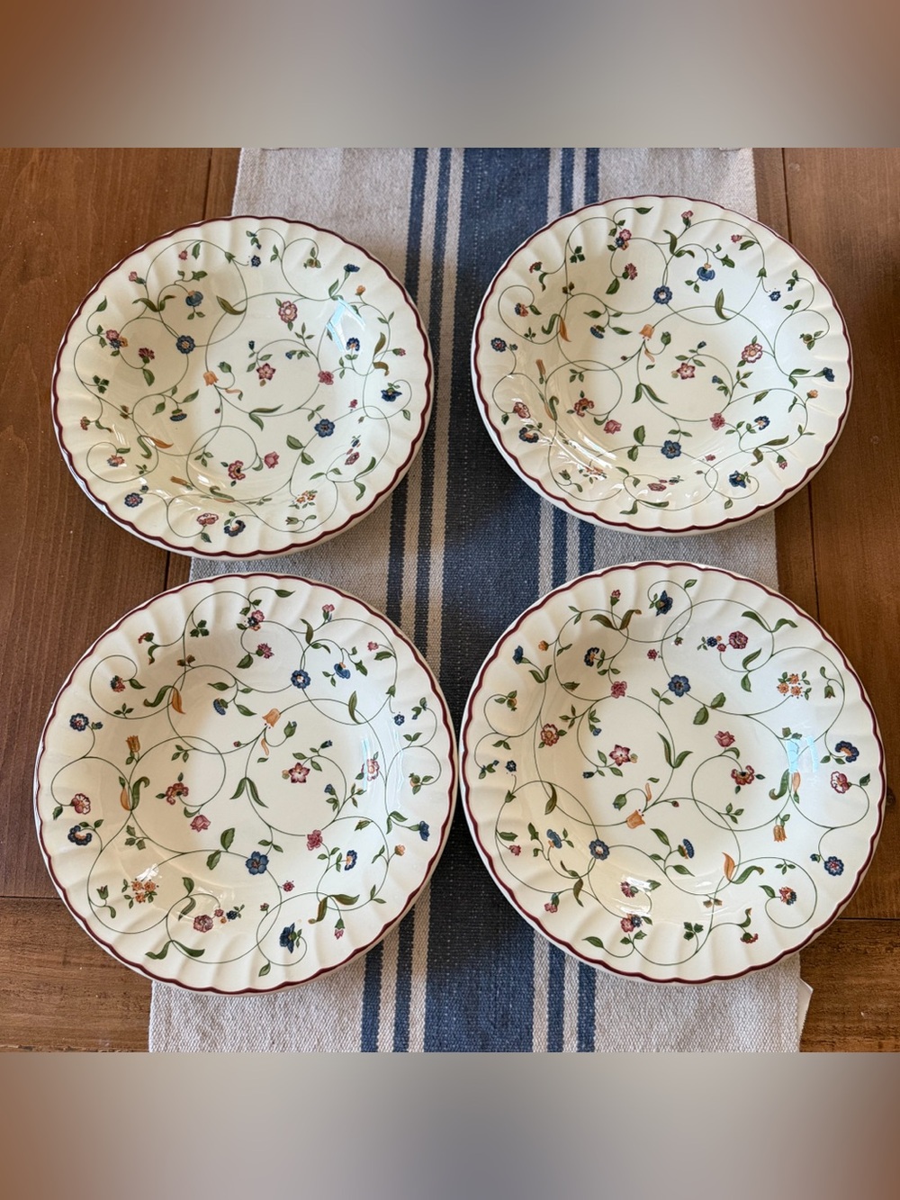 4 Staffordshire Oakwood Cereal Dessert Soup Salad Bowls 9” Discontinued Pattern